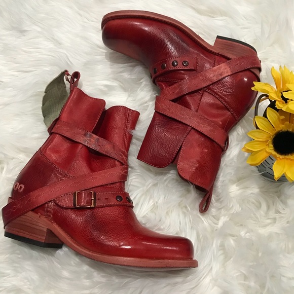 Bed Stu Red Dipdye Shill Leather Boot 